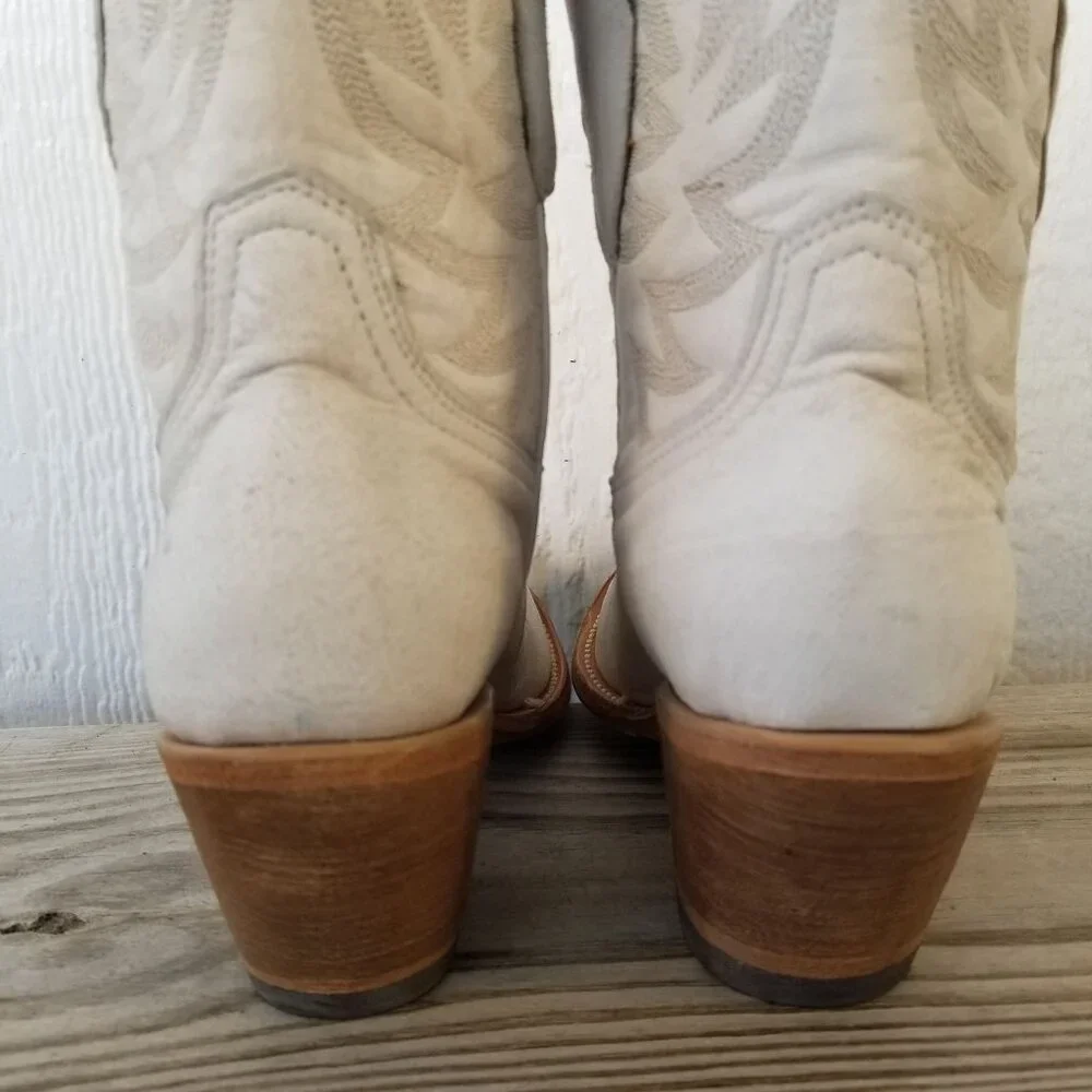 Idyllwind Wheels Womens Bone Leather Cowboy Western Booties 8 B BIWFA24L20
